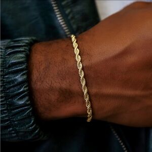 GLD Rope Bracelet Yelloww Gold 4mm